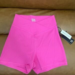 NWT 1980 Active Billie Ribbed High Waisted Grip Biker Shorts